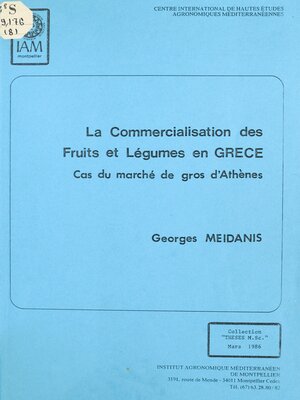 cover image of La commercialisation des fruits et légumes en Grèce